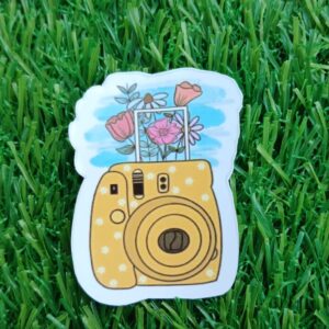 Instant camera yellow - sticker